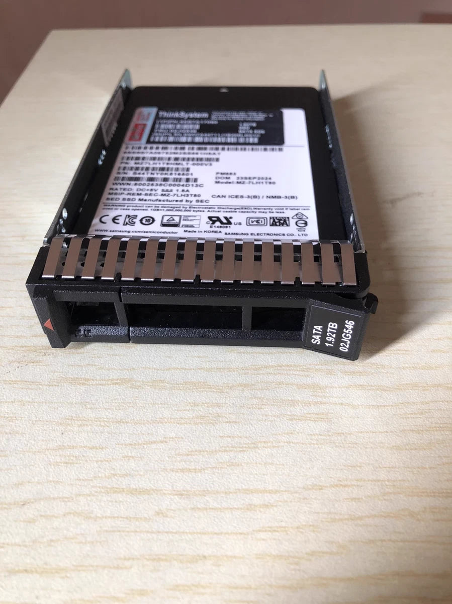 NEW Lenovo ThinkSystem 02JG546 4XB7A17090 2.5" 1.92TB SATA 6G SFF Server SSD