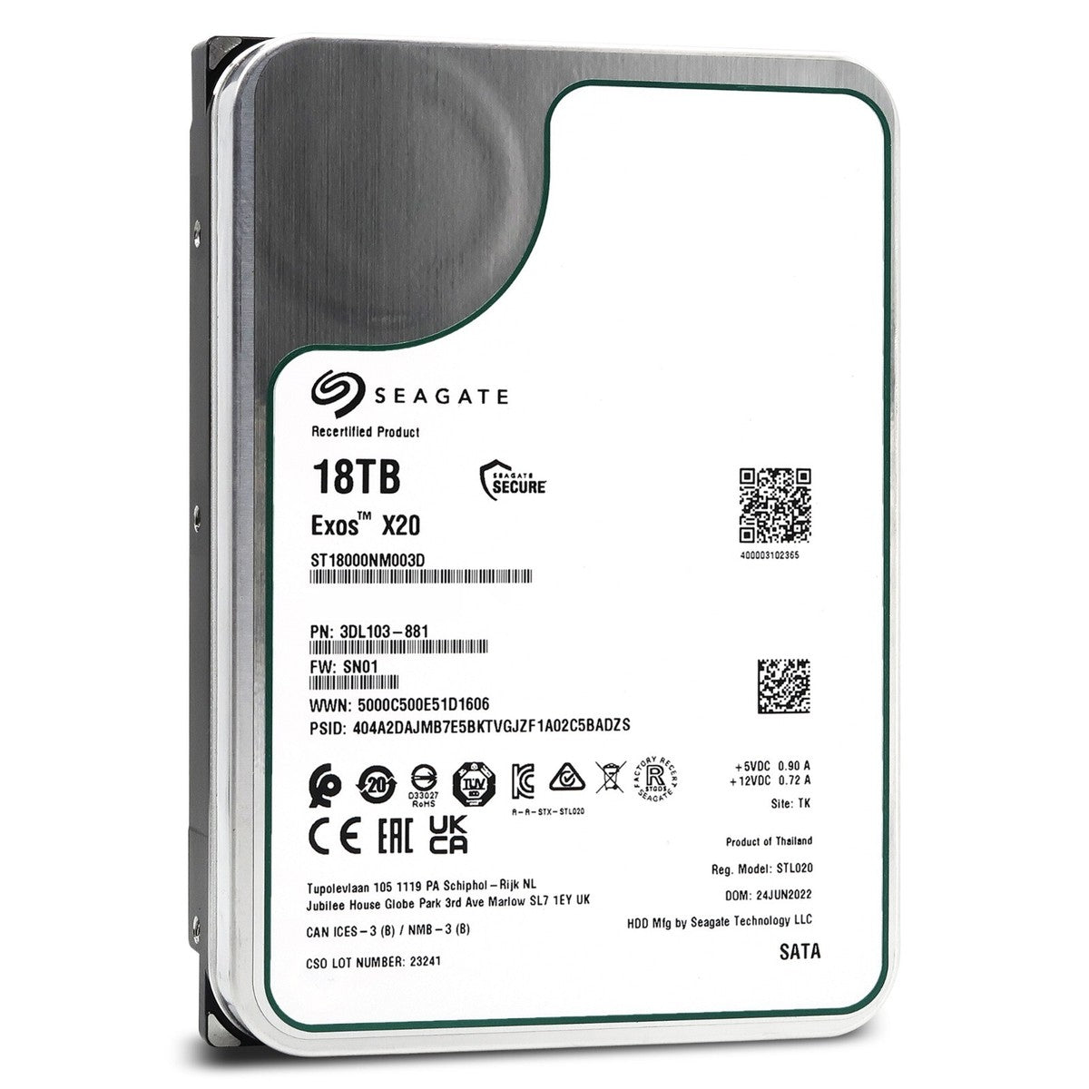 DEFECTIVE Seagate Exos X20 18TB SATA 6Gbs 35 G3D