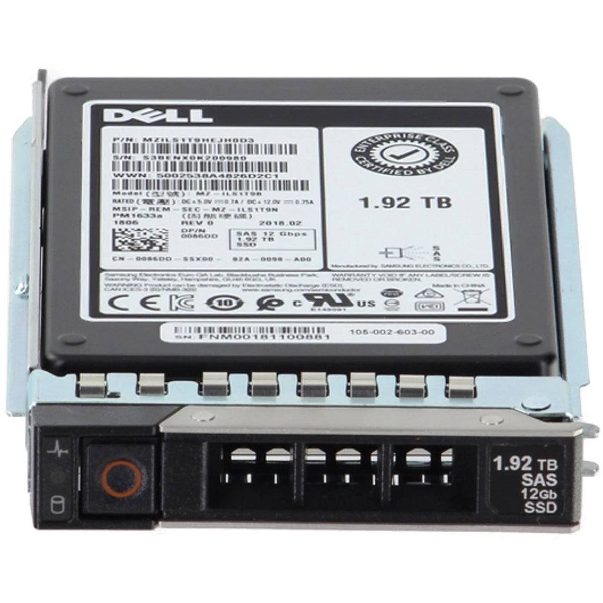 Dell 1.92TB 12Gbps SAS RI TLC 2.5 SSD PM1633a CPO (086DD) -R|315804668509