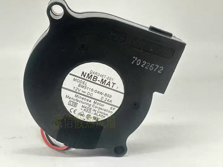 1 PCS NMB Fan BM5115-04W-B59 DC12V 0.24A 5015 5CM 3 wire turbofan cooling fan|256218487053