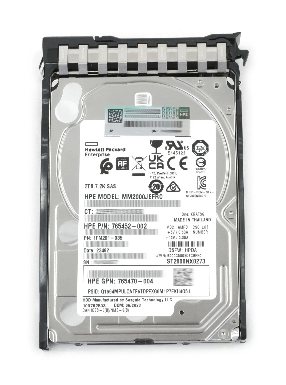 HPE 2TB MM2000JEFRC ST2000NX0273 SAS 2.5" SFF 765452-002 P30575-001 P28505-B21|235411342004