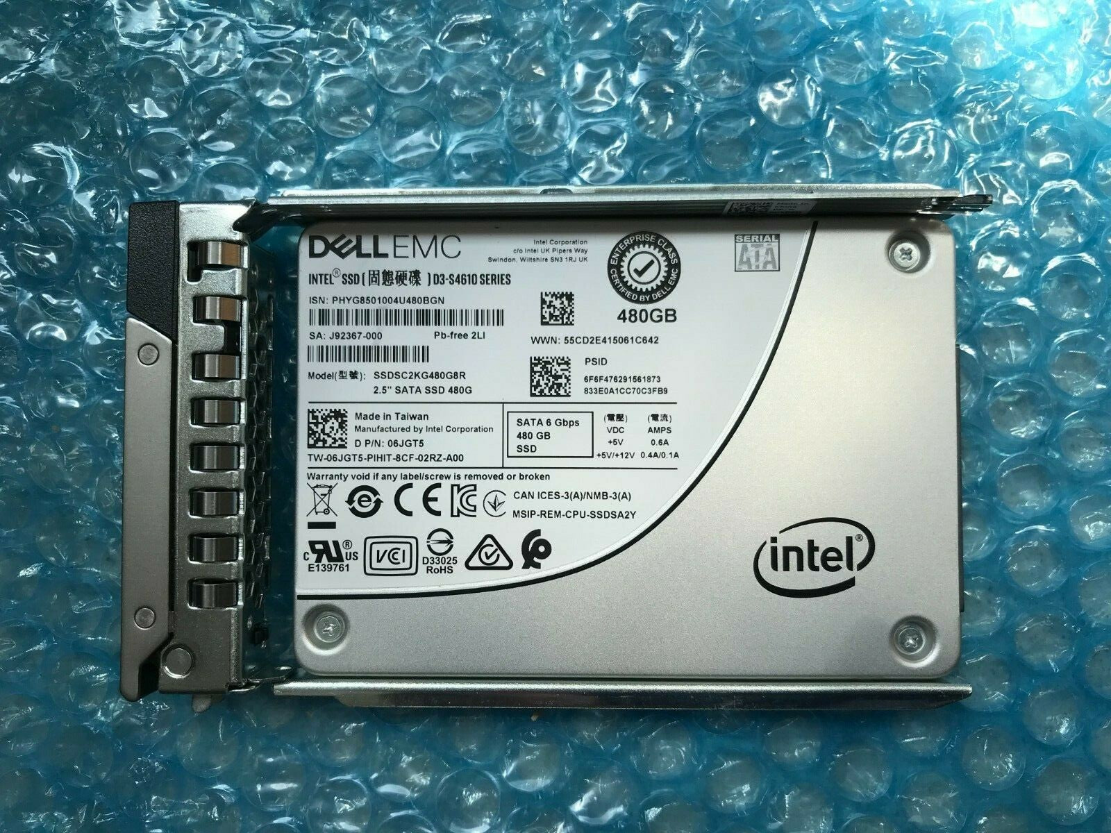 6JGT5 DELL EMC SSDSC2KG480G8R D3-S4610 480GB SATA 2.5'' ENT 6Gb/s SSD R640 R740|275056316864