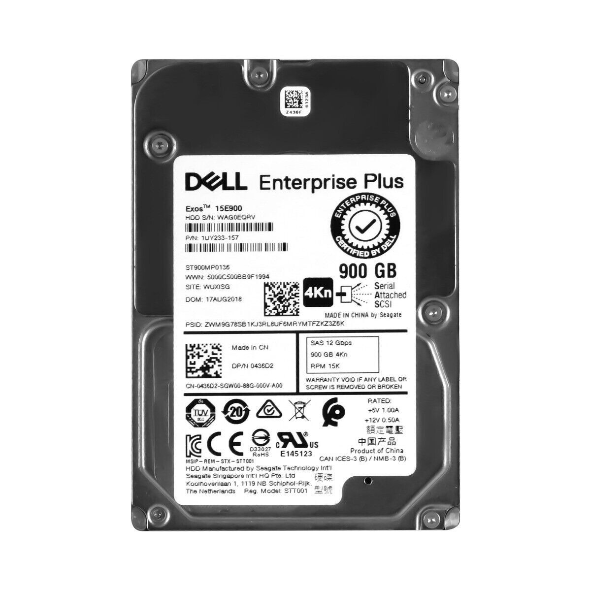 436D2 DELL Enterprise Plus 900GB 15K SAS 12Gbps 2.5in 4Kn HDD 0436D2 ST900MP0136|134989700882