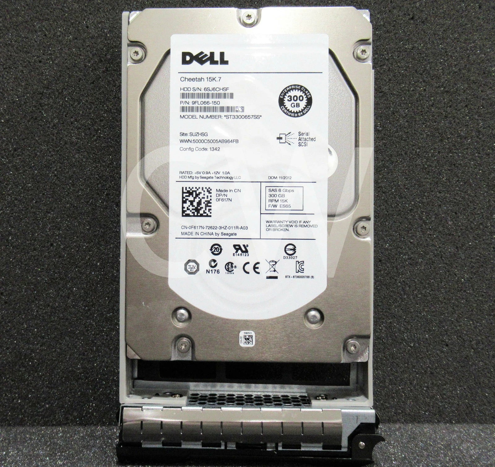 F617N Dell ST3300657SS 300GB 15KRPM 6Gb/s 3.5"SAS SERVER HDD Hard Drive W/R Tray|254726712991