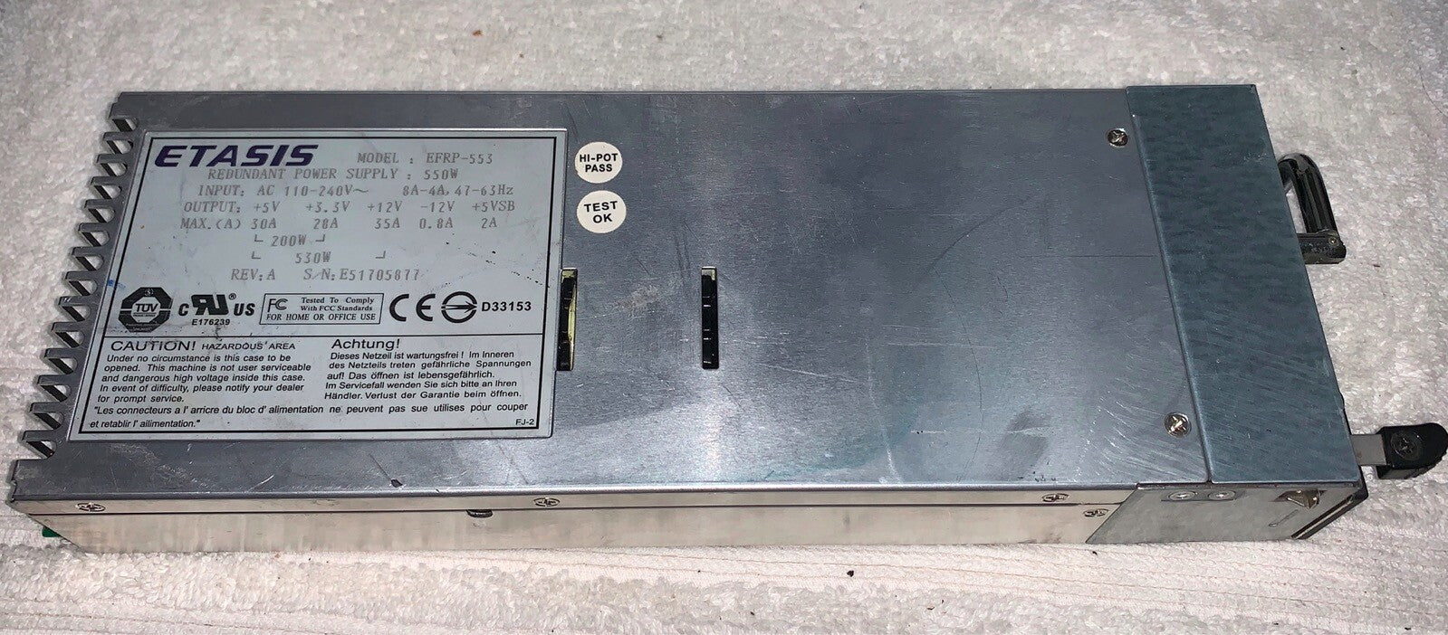 Etasis Electronics EFRP-553 Redundant Power Supply 550 Watts|325804932752