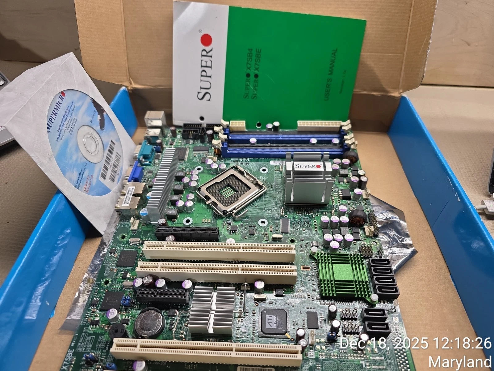 Supermicro X7SBE ATX LGA775 ZIF Socket Server MotherBoard System Board
