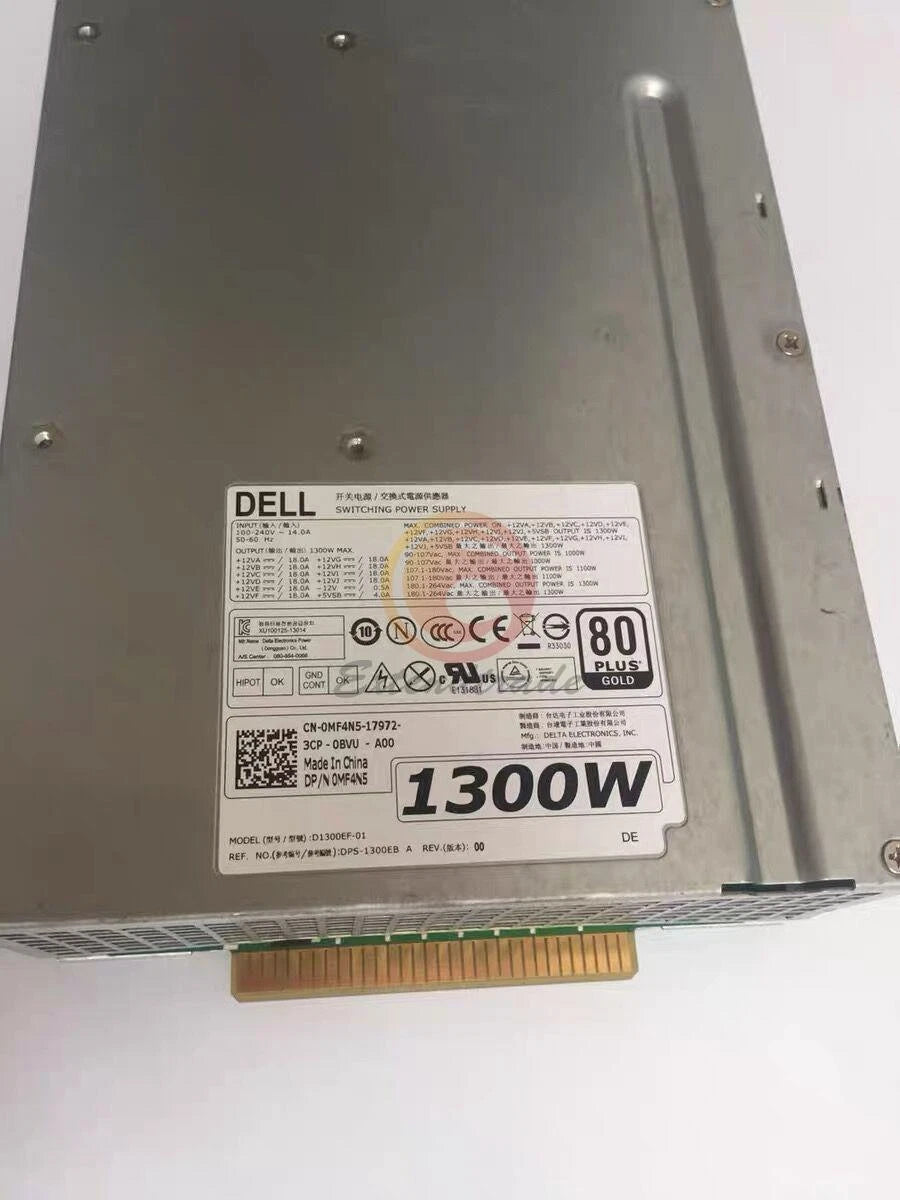 ONE DELL T7610 T7600 workstation 1300W power supply D1300EF-01 0MF4N5 Used