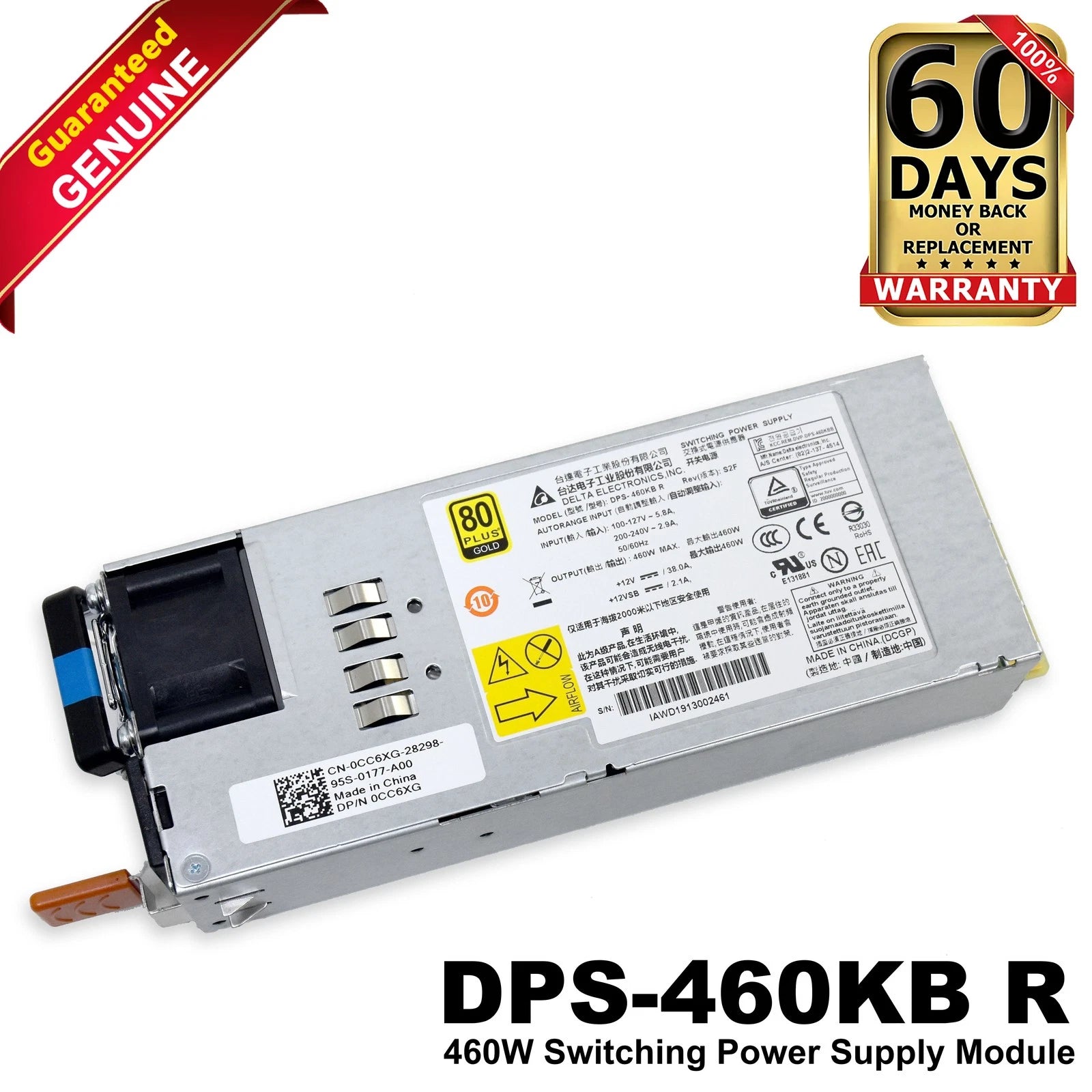 Dell Force 10 S4048-ON 460W 80 Plus Gold Reverse Airflow Power Supply PSU CC6XG|197560671285