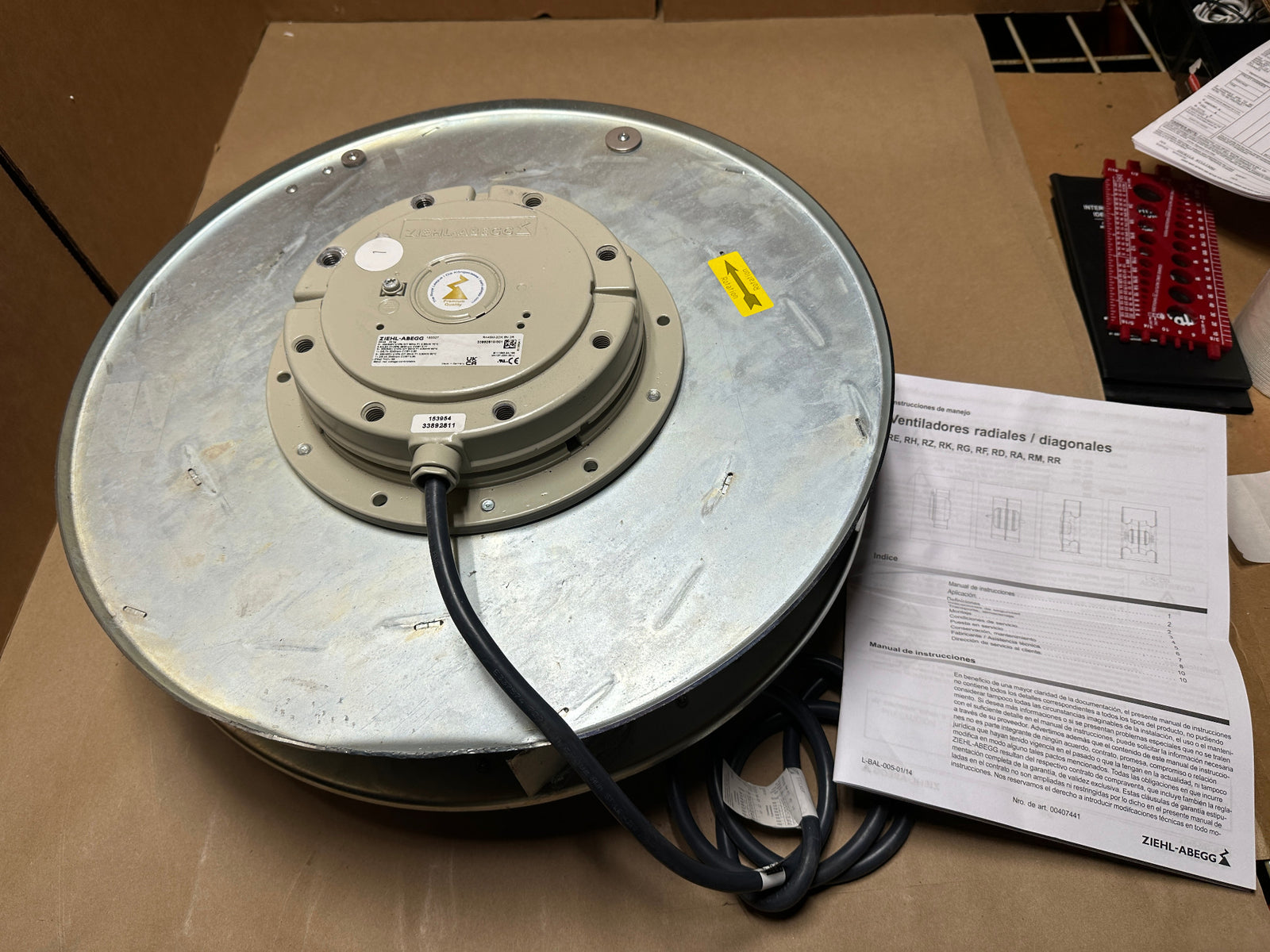 Ziehl-Abegg Centrifugal Fan 18" 2.50kW 3P 230-400V 3340RPM Motorized Impeller|116185530501
