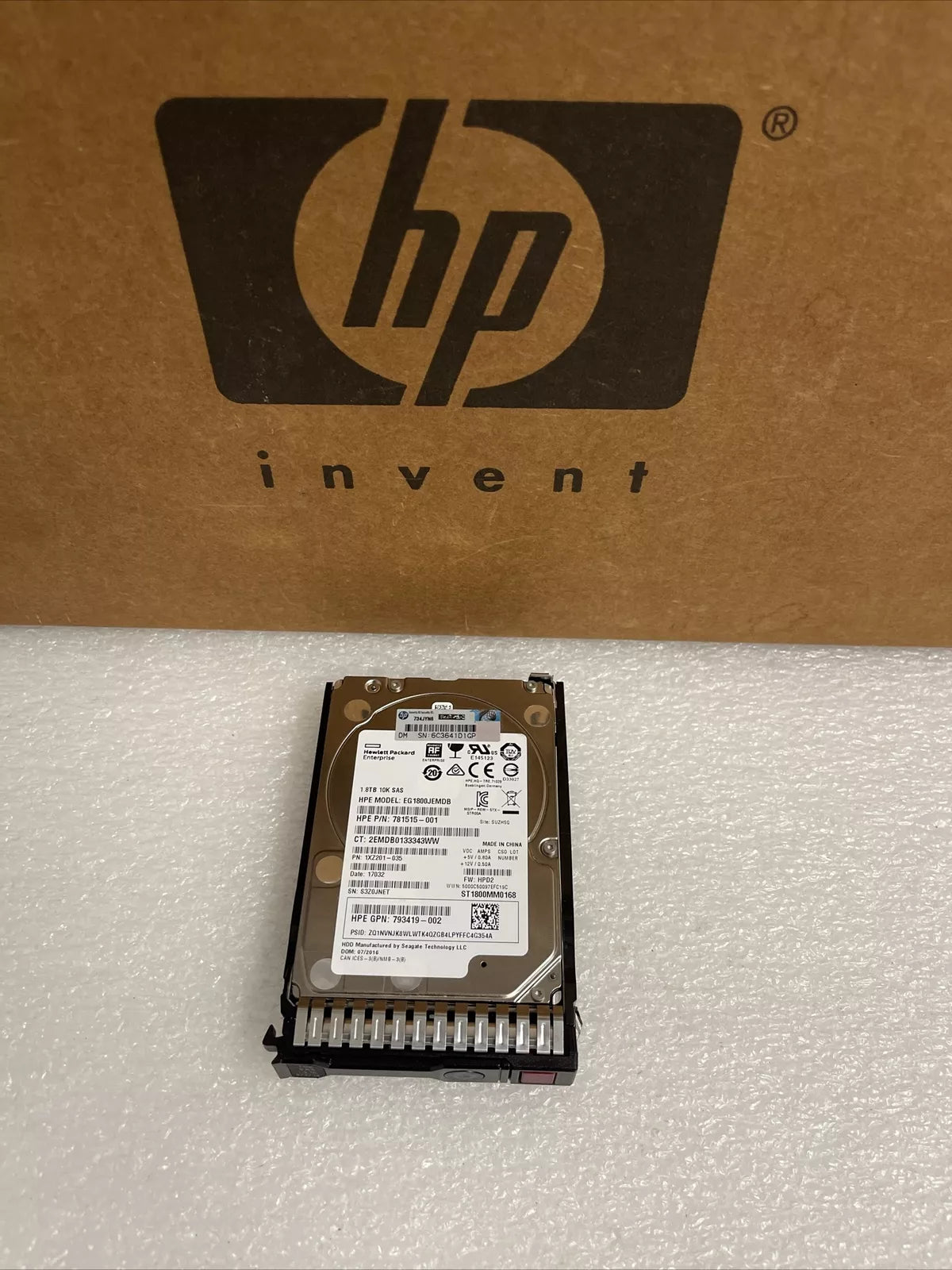 DISCO DURO HPE EG1800JEMDB 1.8TB 12G 10K 2.5" SAS SC DS 781515-001 1XZ201-035