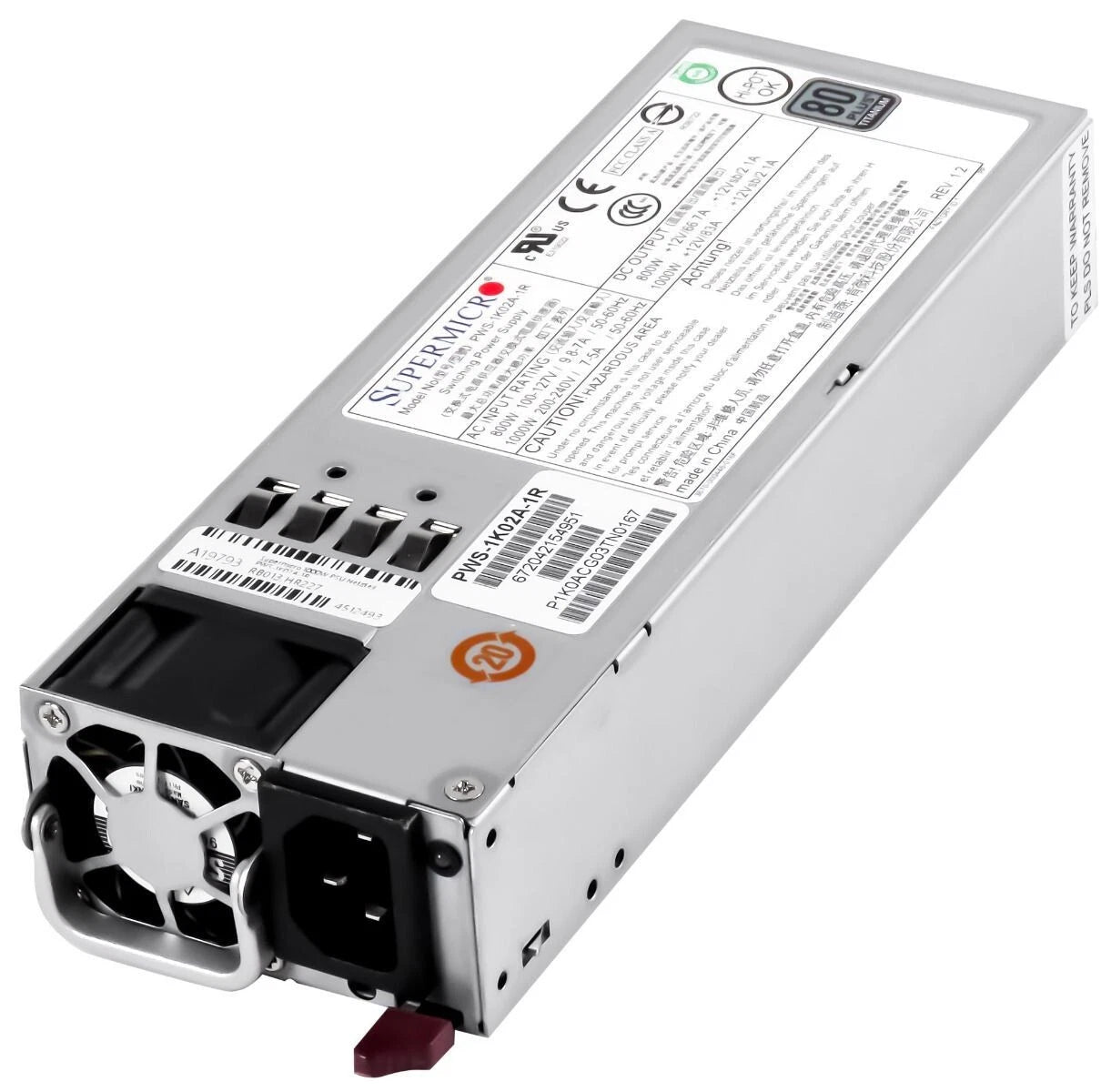 POWER SUPPLIES SUPERMICRO PWS-1K02A-1R 800WATT 1000WATT 1U 80 PLUS TITANIUM HOT SWAP|404253555084