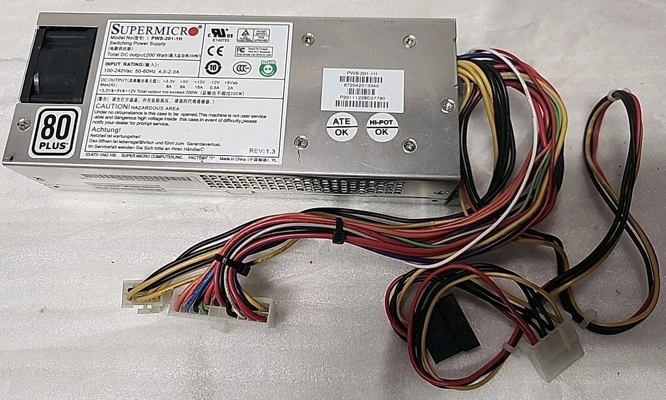 SUPERMICRO PWS-201-1H 200W 1U SFF Server Power Supply PSU Super Micro|267464388231