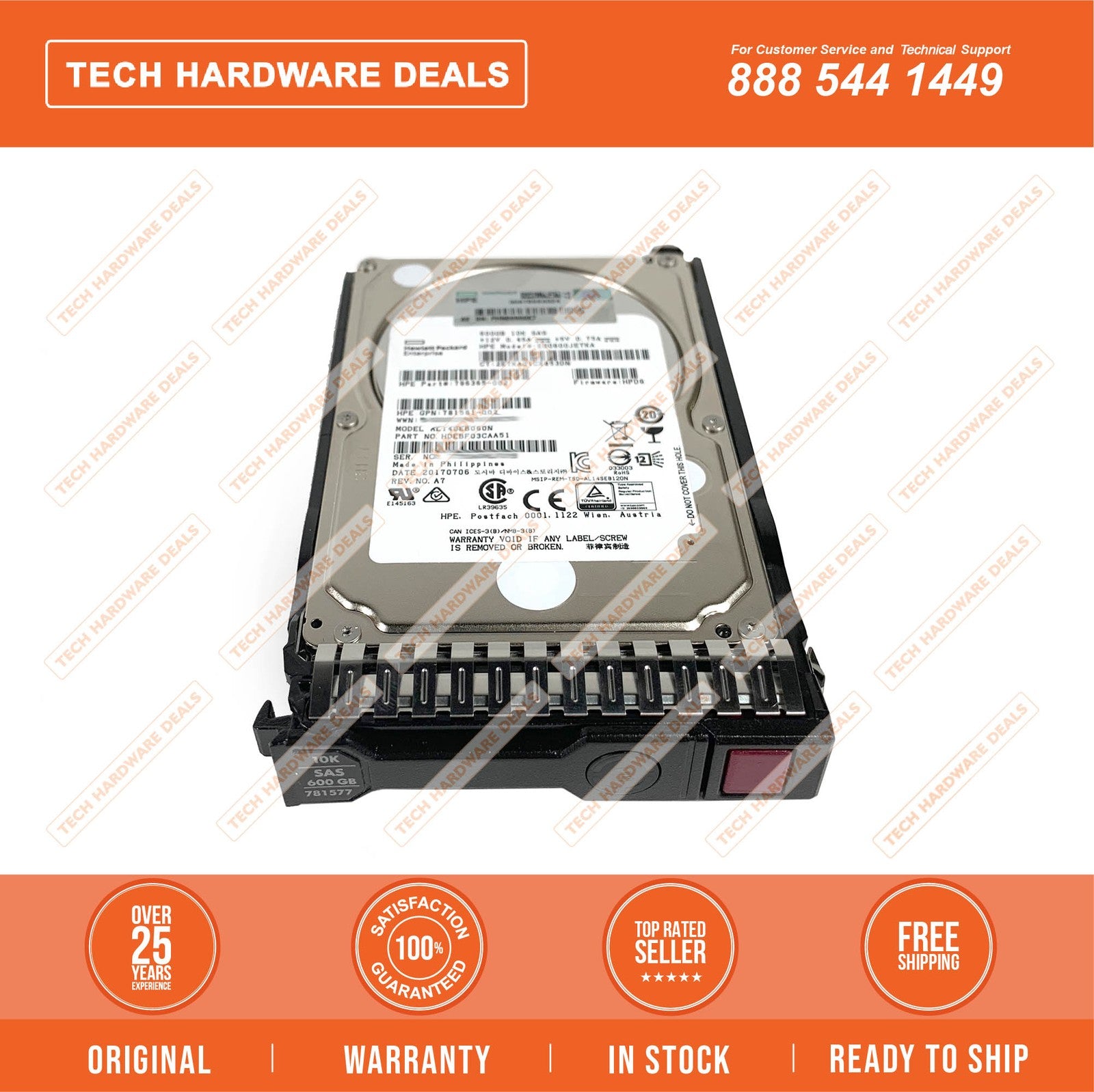 781577-001 HPE 600GB SAS 12G 10K SFF SC HDD|397221680654