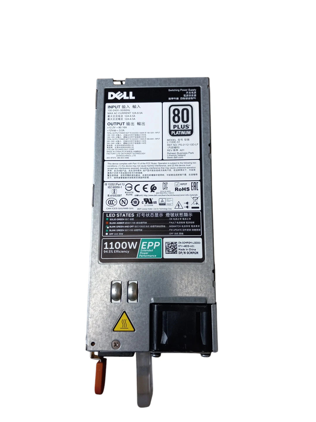 Dell R730 R630 R740 R640 1100W Server 80 Plus Platinum Power Supply DP/N 0CMPGM|326424019100