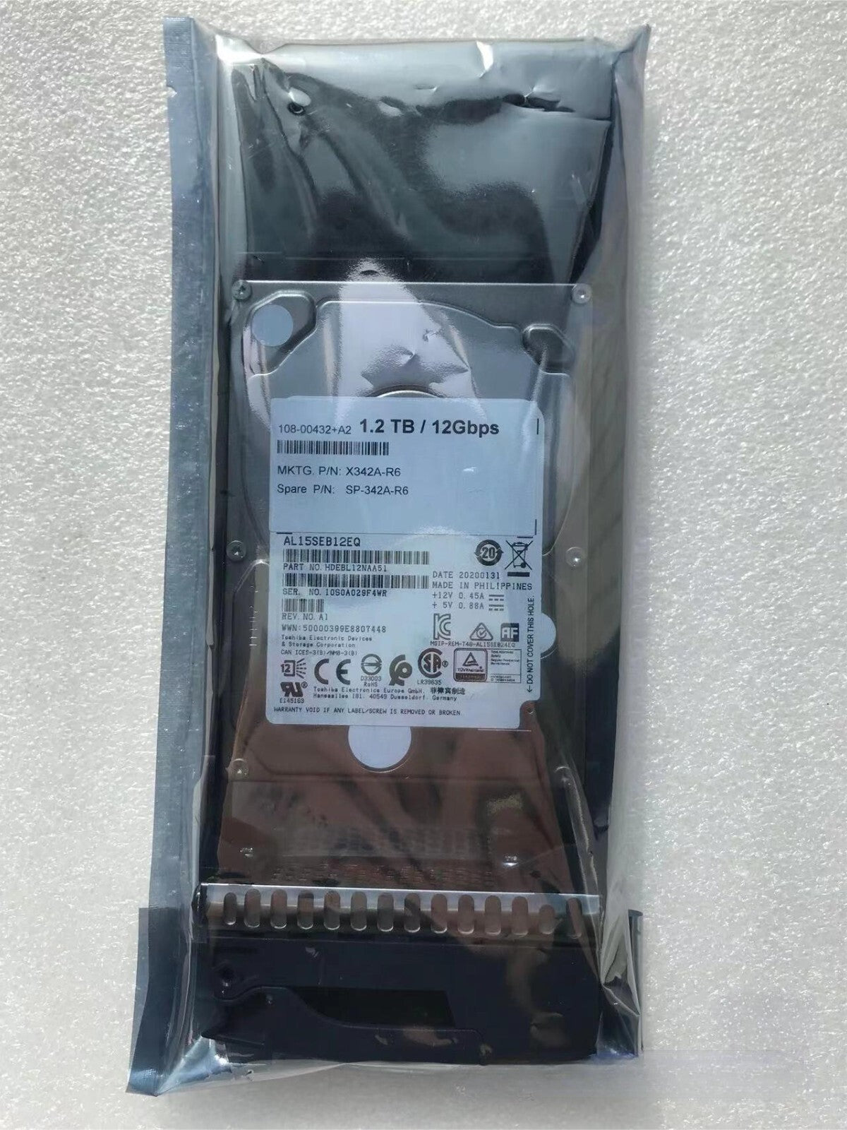 NetApp X342A-R6 SP-342A-R6 hard disk 1.2TB 10K SAS 1.2T 2.5 ds224c