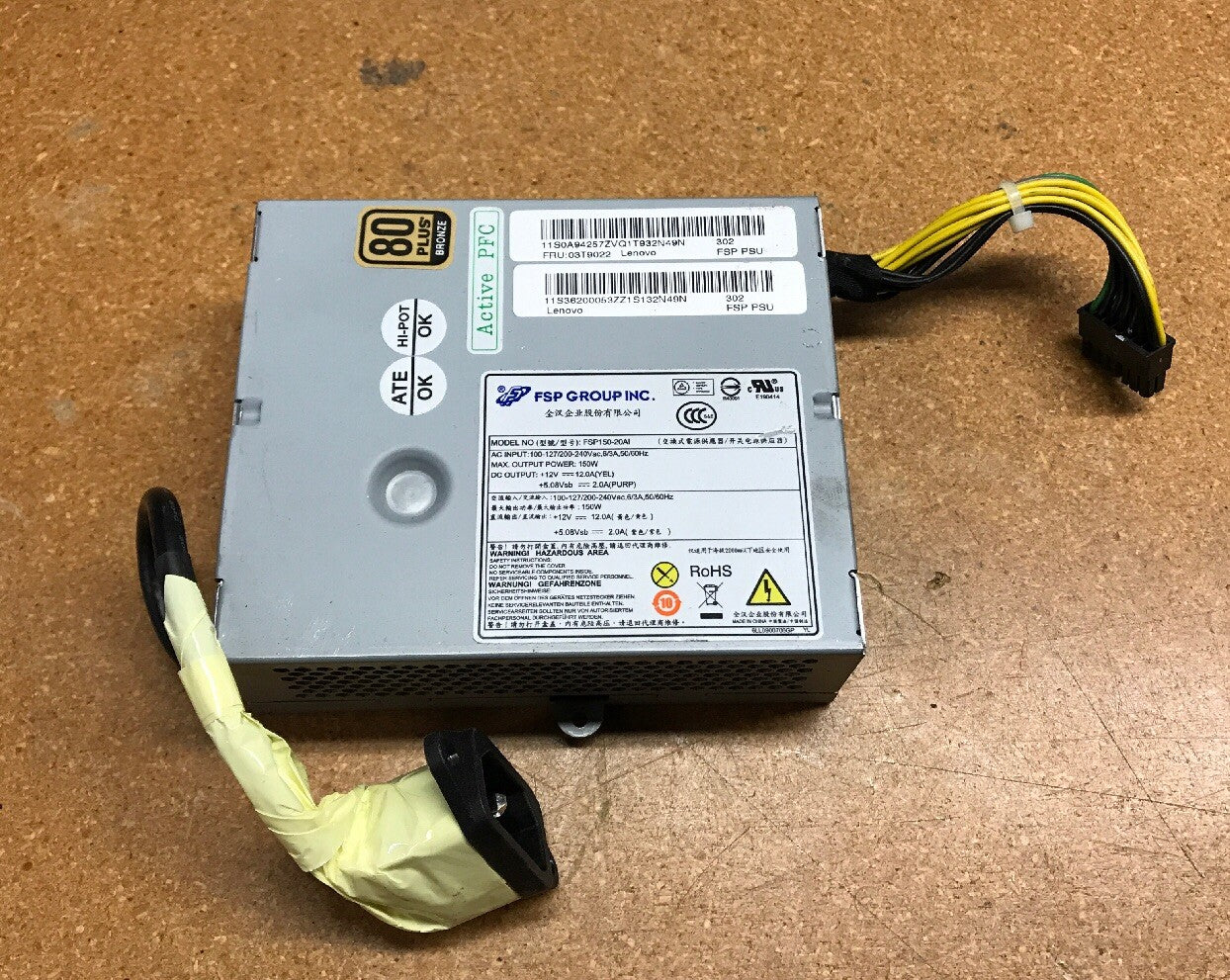 FSP or HUNTKEY HKF1502-3B 03T9022 150W LENOVO THINKCENTRE M71Z POWER SUPPLY|323700635588