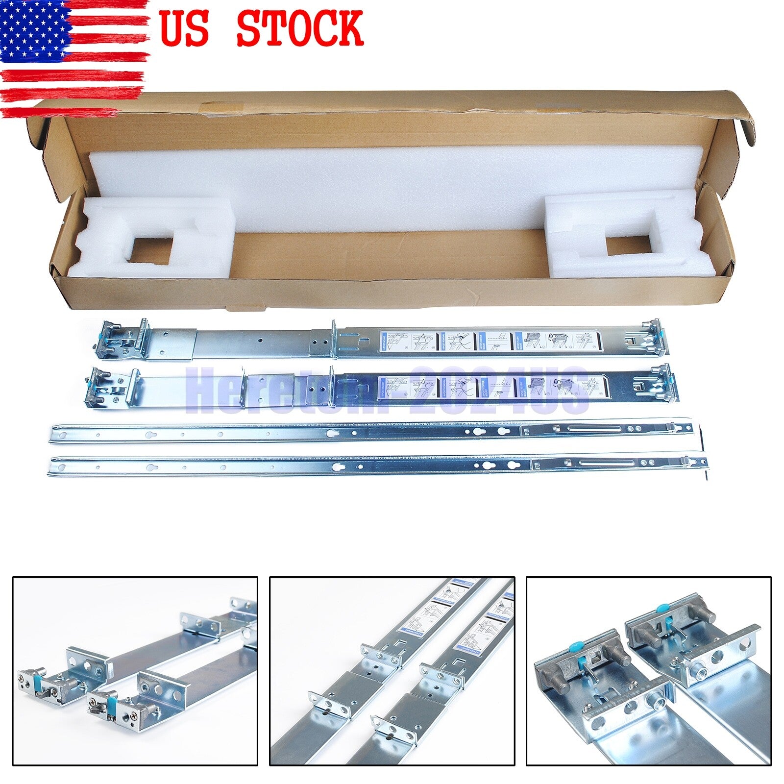 Dell PowerEdge R330 R430 R740 R6415 R640 1U Static Ready Rail Rails Kit 053D7M|335580625381