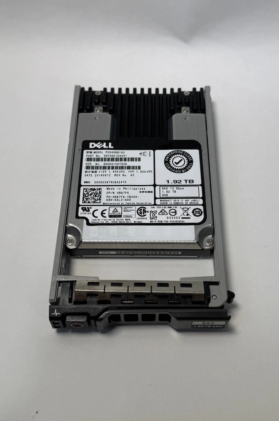 R87FK PX04SRB192 Dell 1.92TB 12Gb/s MLC 2.5" SAS Solid State Drive (SSD) 89% +|376536069730