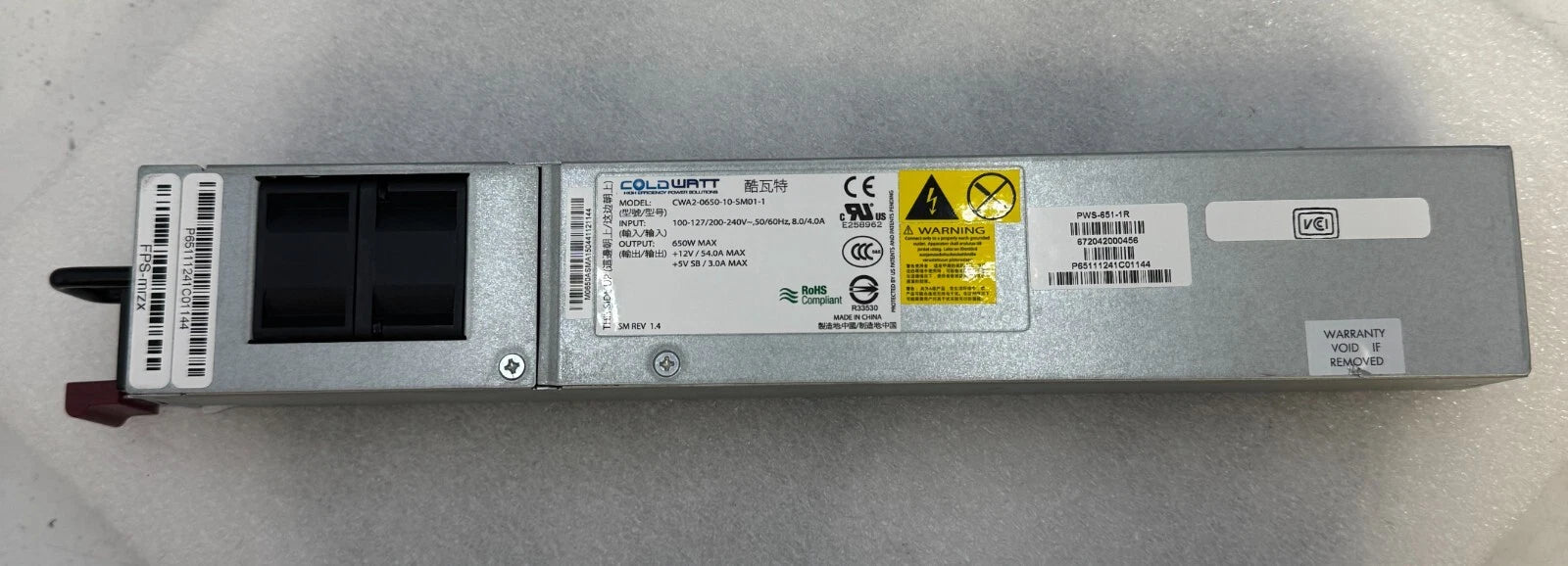 SuperMicro PWS-651-1R Coldwatt CWA2-0650-10-SM01-1 650W Power Supply|267229545492