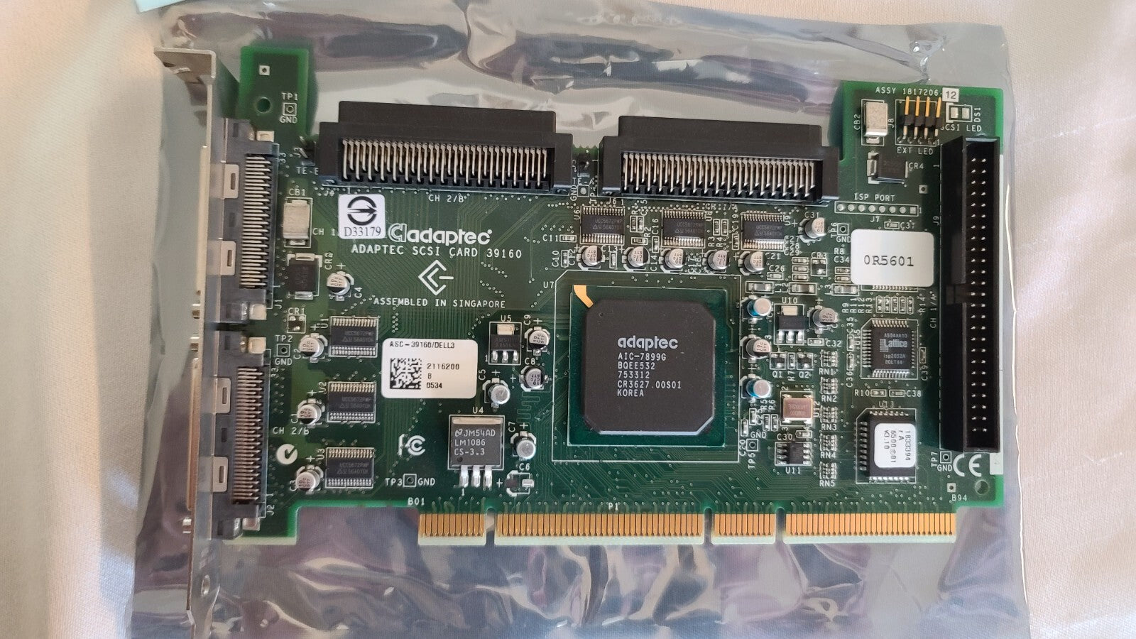 Adaptec SCSI Adapter Card Dual Ports AIC-7899G ASC-39160/DELL3 2116200 64-bit PC|266806680545