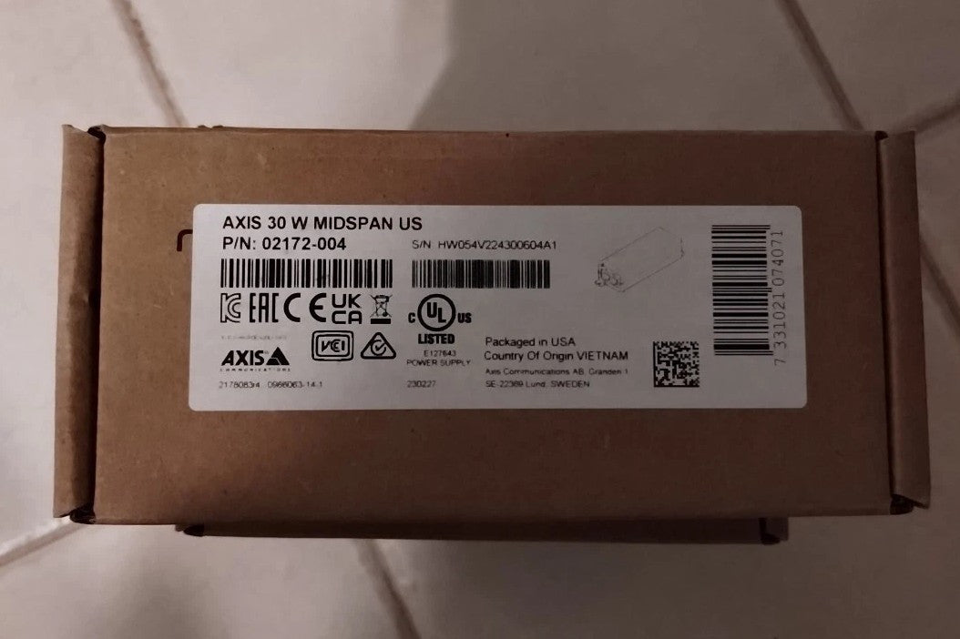 AXIS 02172-004 30 W Midspan-120 V AC Input - 1 x 10/100/1000Base-T NEW Open Box|205548634439