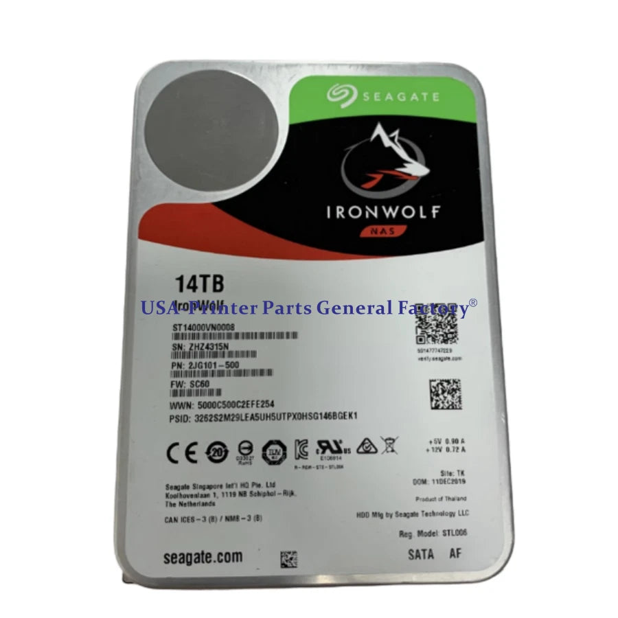 ST14000VN0008 Compatible Seagate 14TB 3.5"SATA 7200rpm Internal HDD 256MB