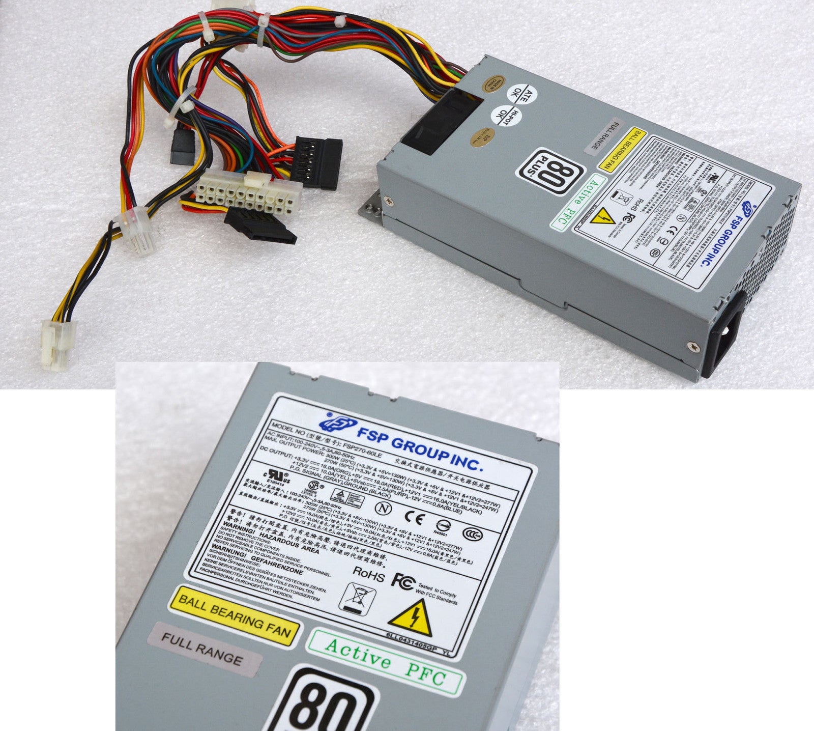 300w ATX Mini Power Supply FSC FSP270-60LE 3.3V 5A 12V 20-Pin 4Pin N101|272348904636