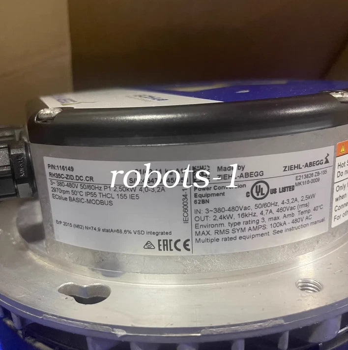 ZIEHL-ABEGG Centrifugal Fan RH35C-ZID.DC.CR With outer shell NEW FedExor DHL