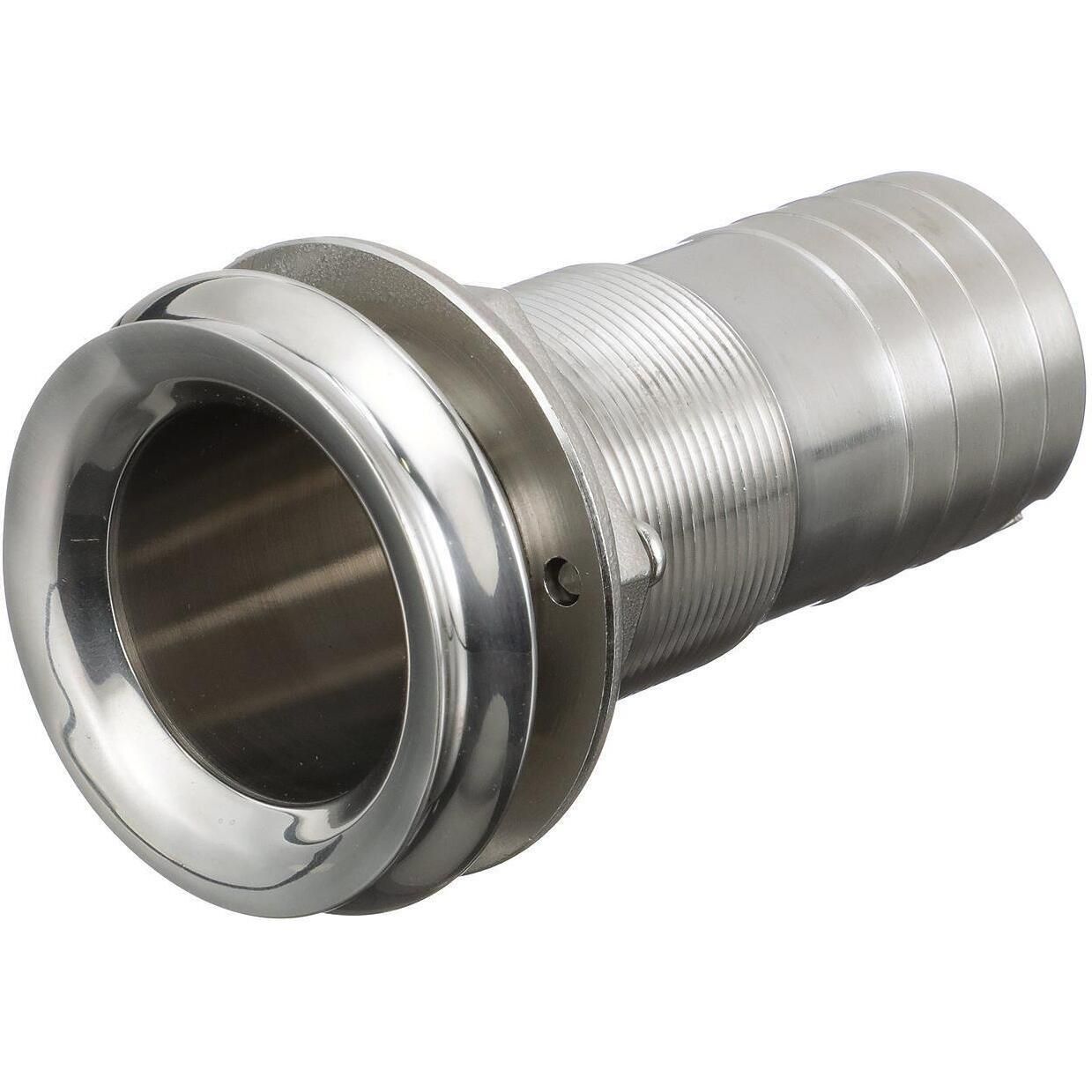 Seachoice 50-18631 Mega-Flow Dripless Thru Hull Fitting, 316 SS, Fits 1-1/2" Hose, 1-1/2" Max Hull