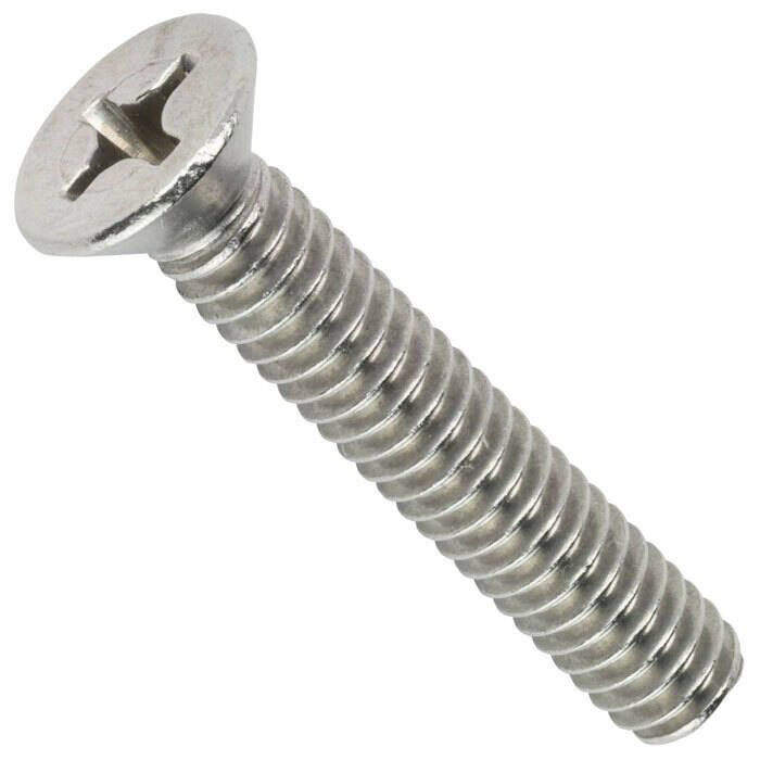 Seachoice MP0778SC SS Phillips Machine Screw Flat Head, 1/4-20 x 1"
