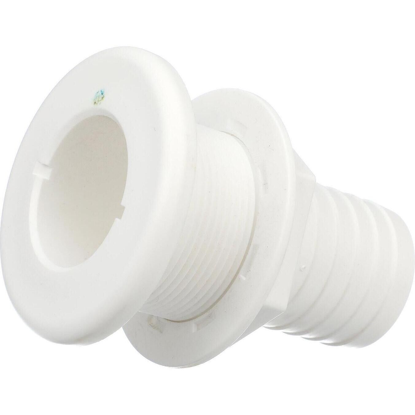 Seachoice 50-18111 Thru-Hull Connector w/ Broad Flange, White Finish, 1.5 In.