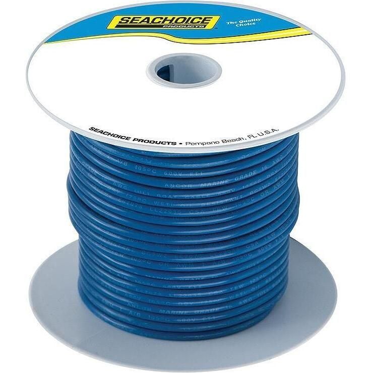 Seachoice 50-63131 Tinned Copper Marine Wire, 16 AWG, Dark Blue, 100'