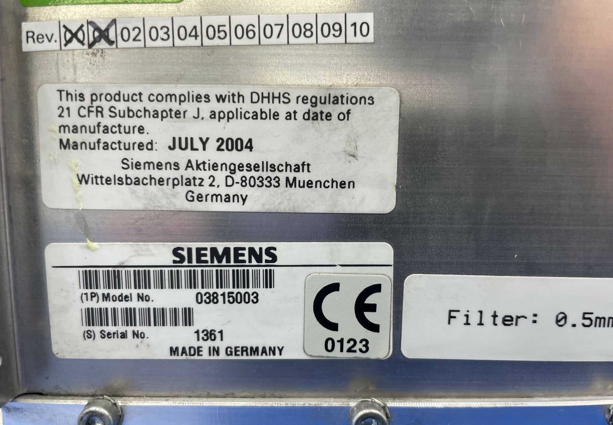 Siemens 03815003 - Tube Collimator B F for Somatom Emotion CT Side | Alo Tech Solutions