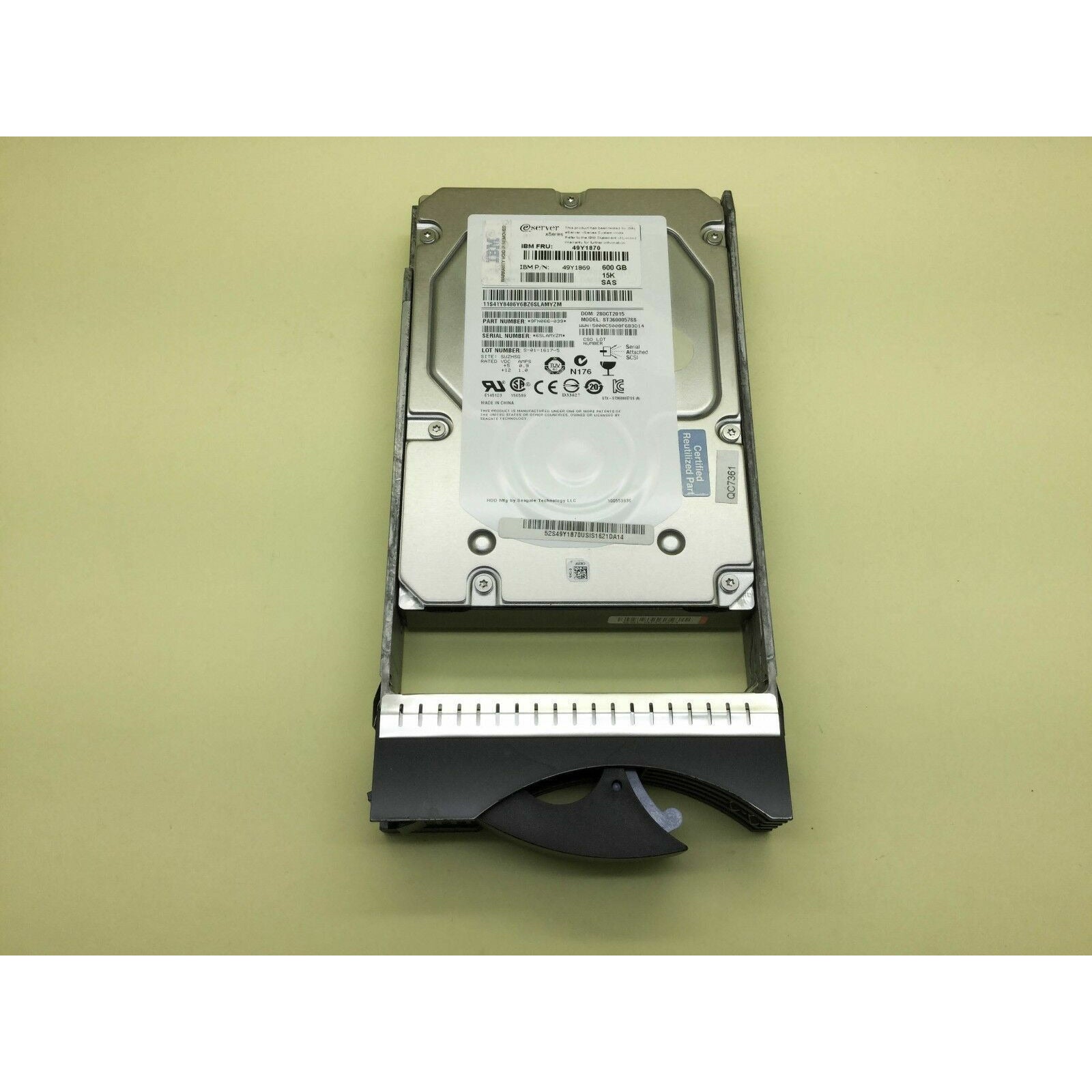 49Y1866 49Y1870 IBM 600GB 15K 6G LFF 3.5'' SAS HDD HARD DRIVE 49Y1869 883436078306 - AloinfoUSA