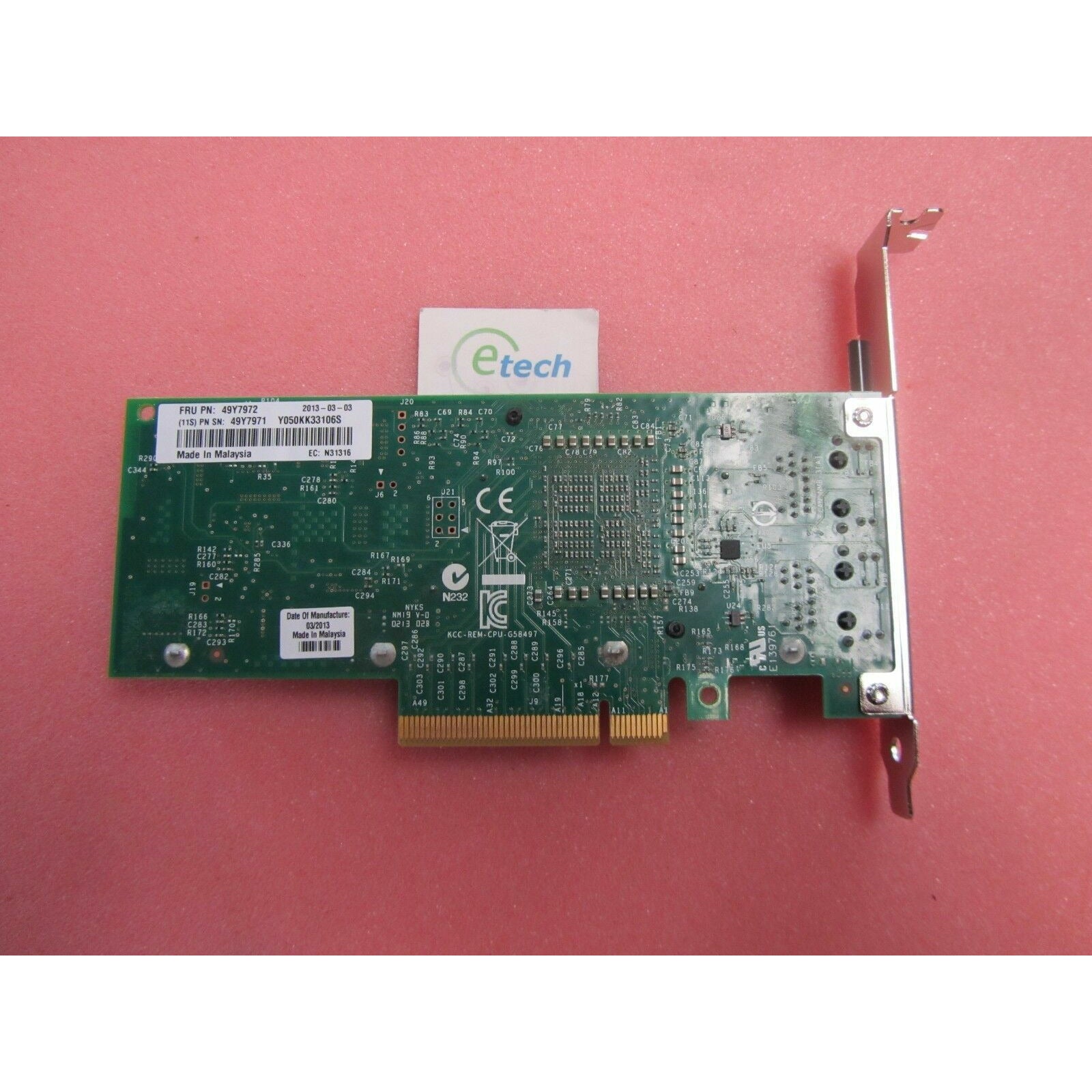 49Y7970 FRU 49Y7972 - Intel X540-T2 Dual-Port 10GBaseT Adapter for IBM System x 883436164283 - AloinfoUSA
