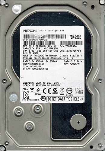 Disco HUA723020ALA640, PN 0F14992, MLC MRK870, Hitachi 2TB SATA 3.5 Bsectr HDD - AloTechInfoUSA