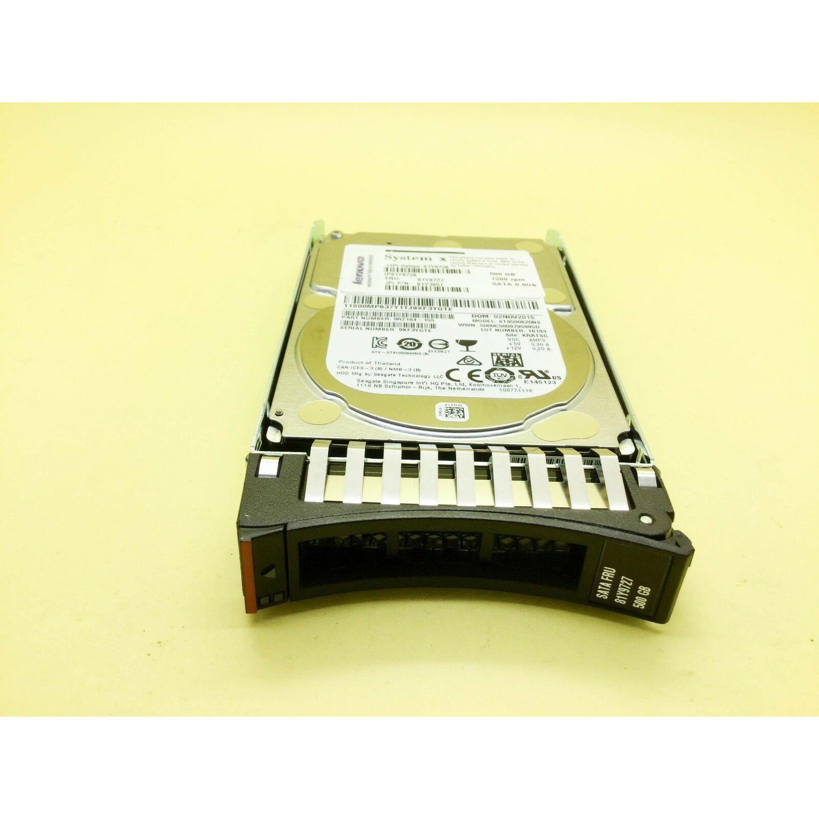 81Y9727 81Y9726 IBM/ Lenovo 500GB 7.2K 6G SFF 2.5" SATA NL HARD DRIVE 81Y3857 5711045909207 - AloinfoUSA