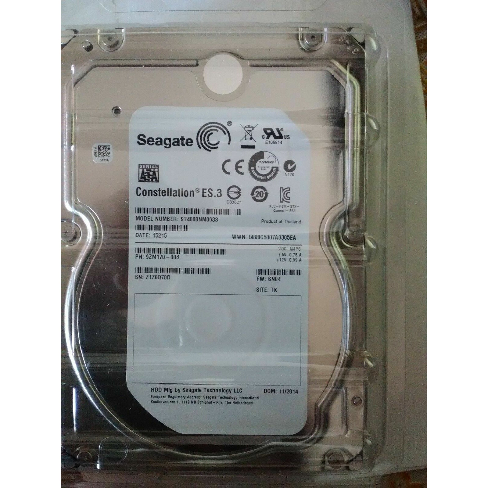 9ZM170-004 Seagate Constellation 4TB 7200RPM SATA 6.0GB/s FW:SN04 Hard Drive 763649030004 - AloinfoUSA