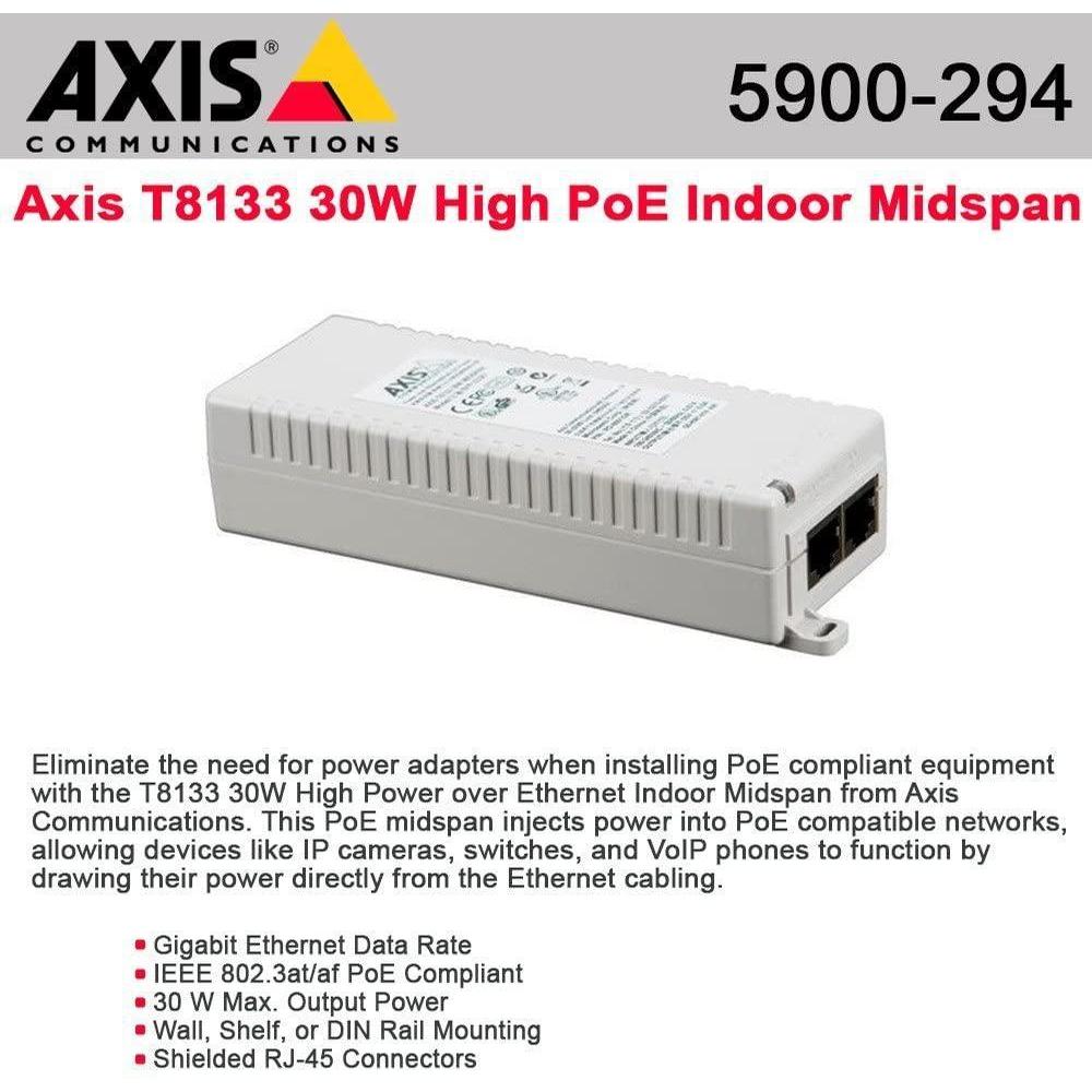 Axis Communications 5900-294 Power Over Ethernet Injector, External - AloinfoUSA