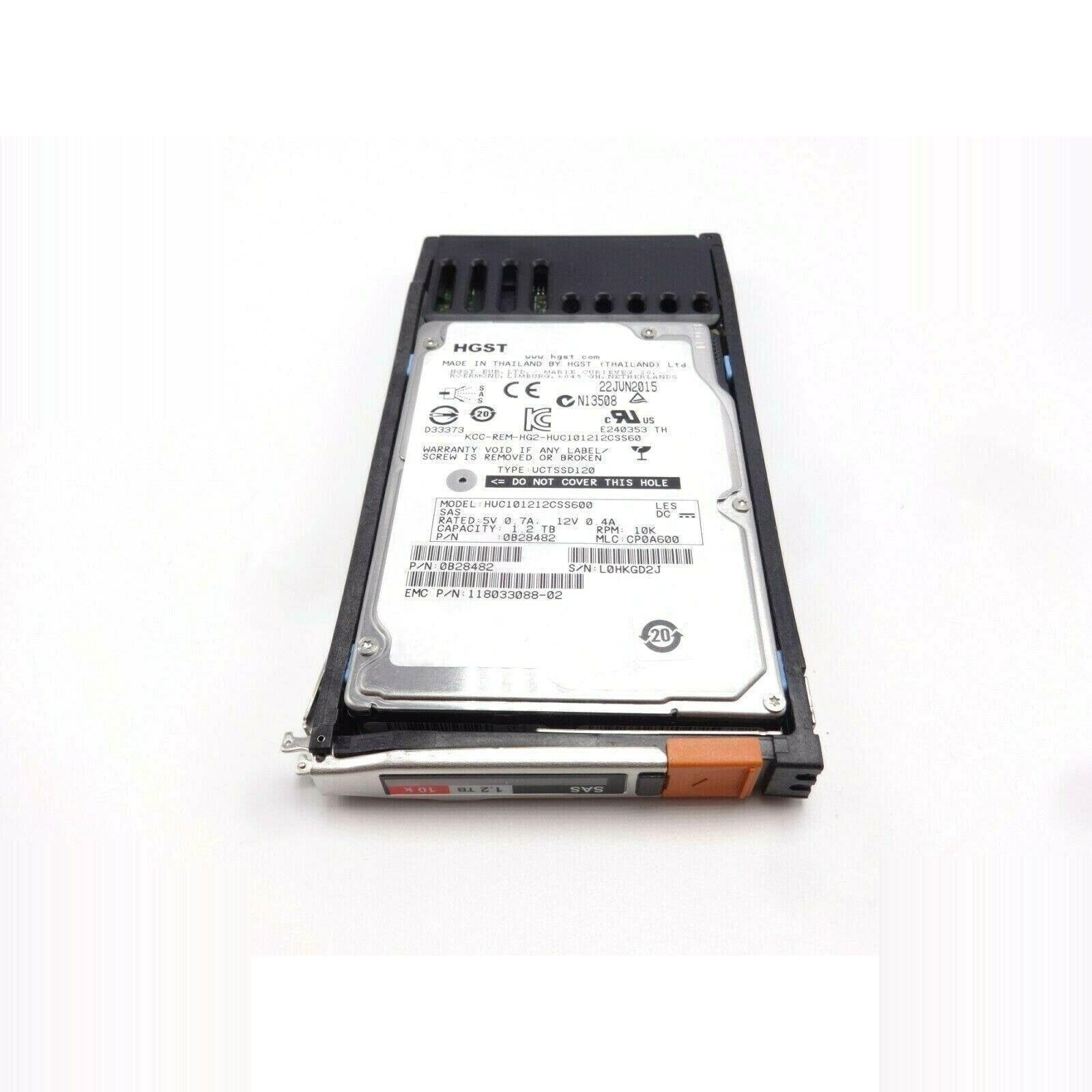 EMC 118033088-02 1.2TB 10K 6Gbps 2.5" SAS Small Form Factor Hard Drive with tray-FoxTI