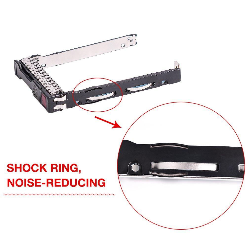 Cajon 2.5" SFF SAS SATA SSD Hard Drive Carrier Tray Caddy 651687-001 651699-001 for HP Proliant ML350 DL360p DL380P DL160 Gen8 G8 Gen9 G9 with 4 Mounting Screws and Screw Driver - AloinfoUSA