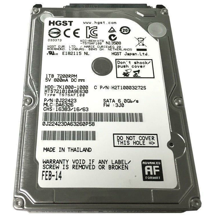 HGST 1TB 32MB Cache 7200RPM SATA III (6.0Gb/s) 2.5" PS3 & PS4 Hard Drive 0J22423 - AloinfoUSA