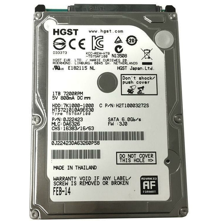 HGST 1TB 32MB Cache 7200RPM SATA III (6.0Gb/s) 2.5" PS3 & PS4 Hard Drive 0J22423 692754042162 - AloinfoUSA