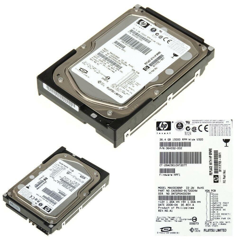 HP 364332-002 36.4 GB 15.000 RPM SCSI 68-PIN 3.5 - AloinfoUSA