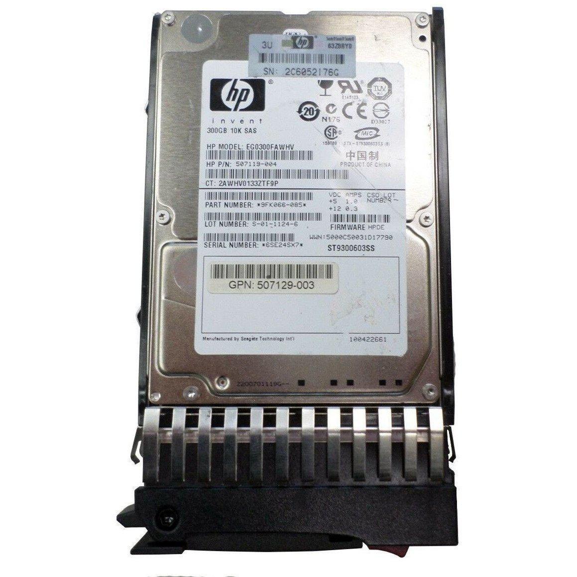 HP 507119-004 EGO300FAWHV 300GB 10K 2.5IN 6G SAS HDD, 507284-001 G6/G7 - AloinfoUSA