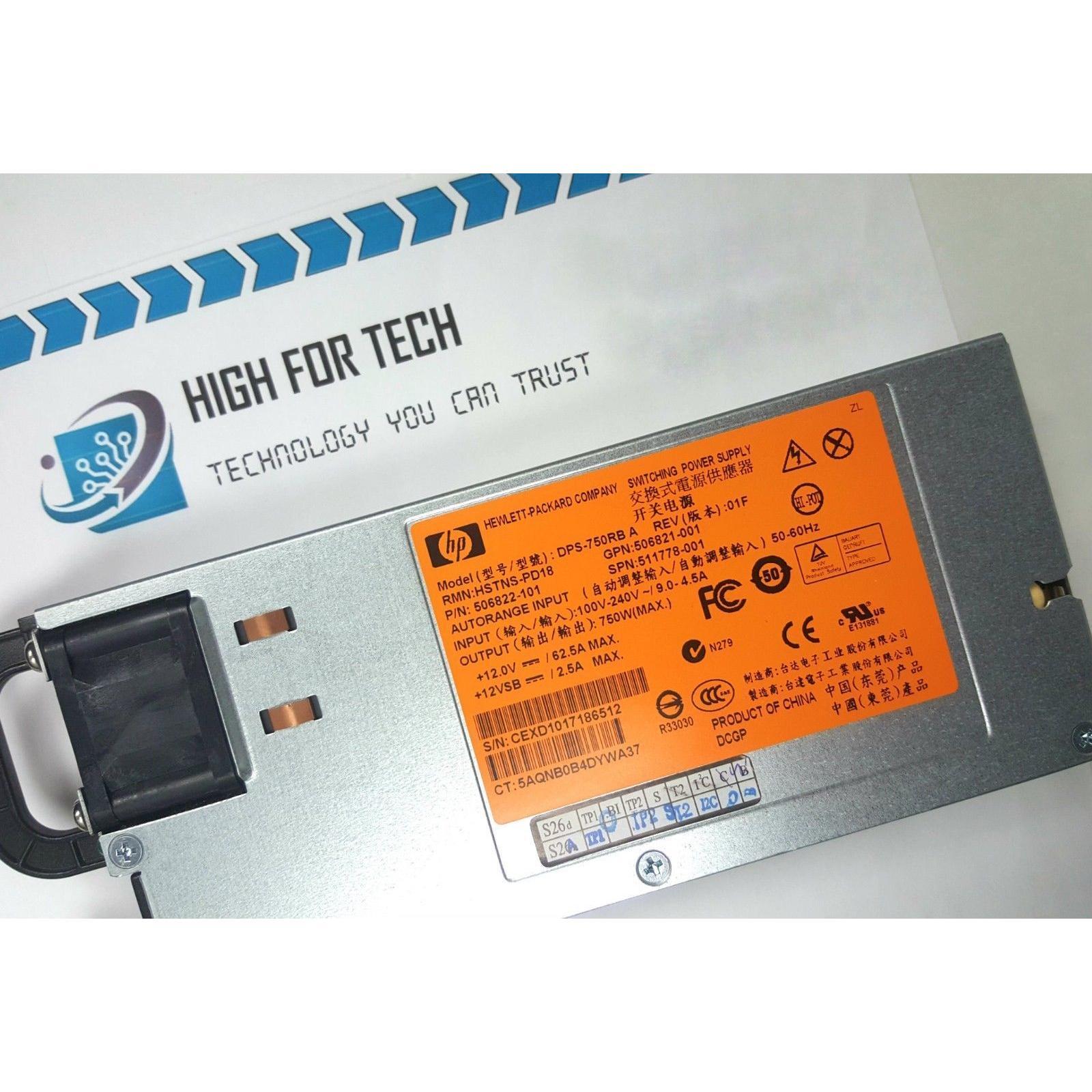 HP 511778-001 512327-B21 506822-001 750W CS HE PSU G6 G7 HSTNS-PD18 DPS-750RB 884420588146 - AloinfoUSA