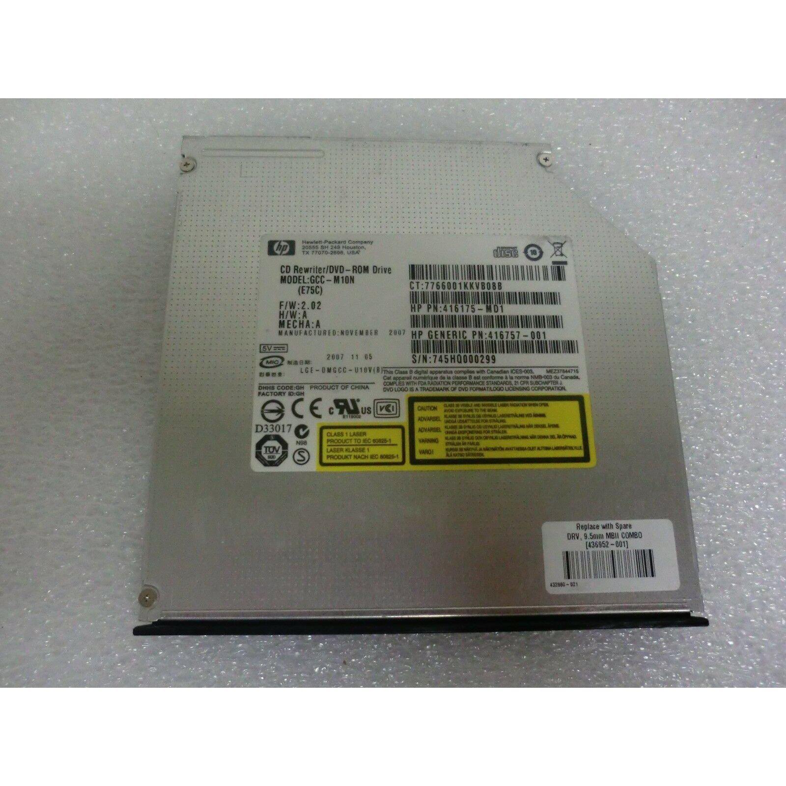 HP CDRW DVDRW Optical Drive 416175-MD1 GCC-M10N - AloinfoUSA