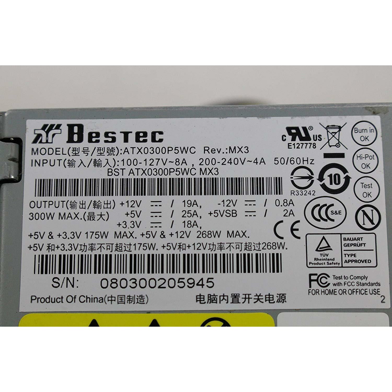 HP Compaq DX7400 Micro tower 300W 24 Pin ATX Power Supply ATX0300P5WC 447401-001 - AloinfoUSA