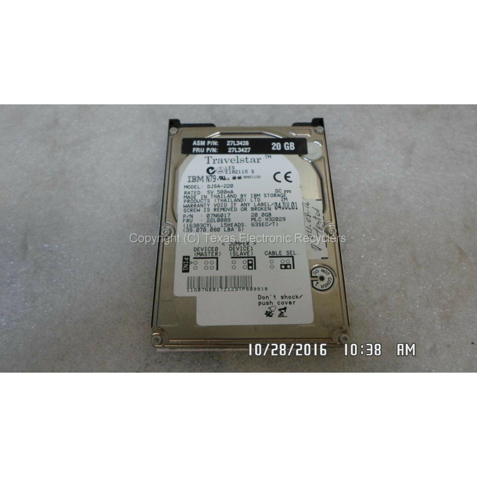 IBM 22L0089 07N6017 DJSA-220 20GB IDE Hard Drive 5705965534892 - AloinfoUSA