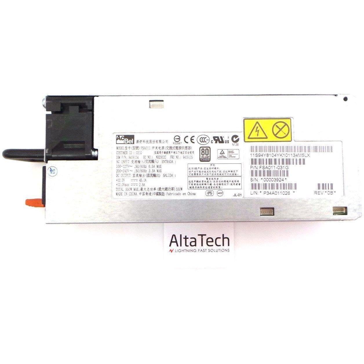 IBM 94Y8104 Hot Swap 550W Power Supply - x3650 M4 Server 658759194497 Fuente - AloinfoUSA